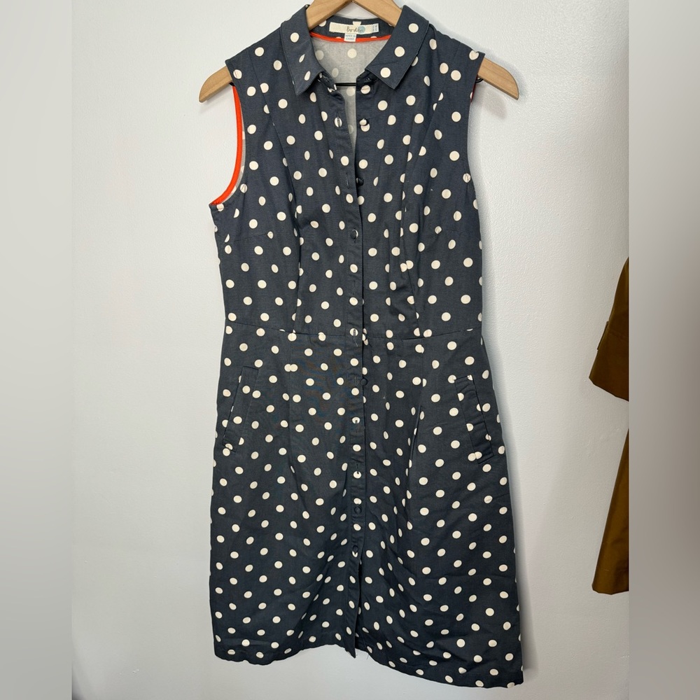 Boden Navy Polka Dot Dress